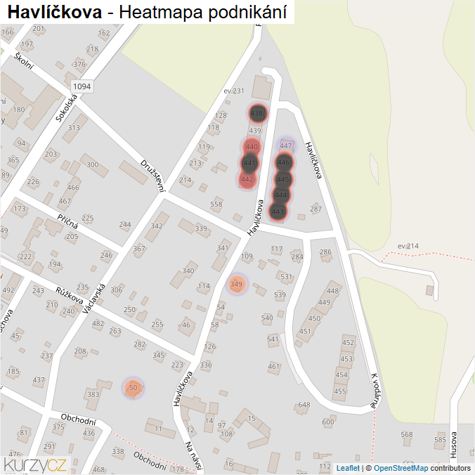 Mapa Havlíčkova - Firmy v ulici.