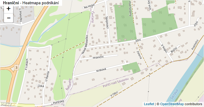 Hraniční - mapa podnikání