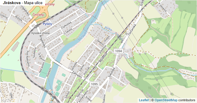 Jiráskova - mapa ulice