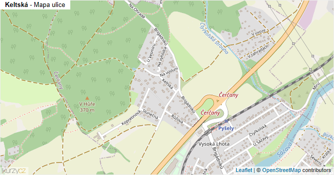 Keltská - mapa ulice