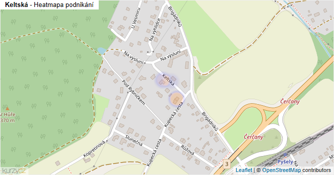 Keltská - mapa podnikání
