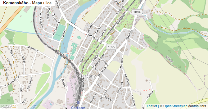 Komenského - mapa ulice