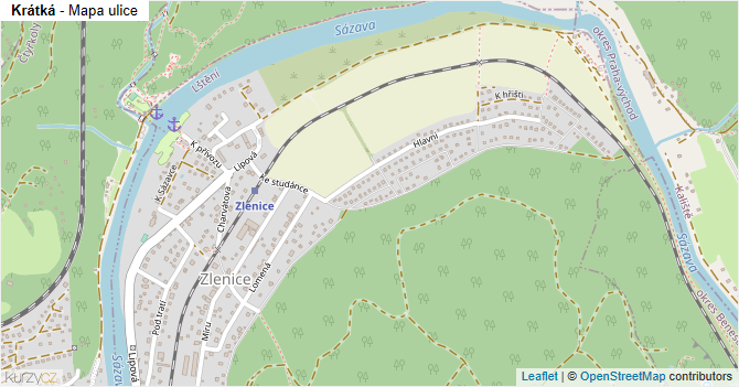 Krátká - mapa ulice