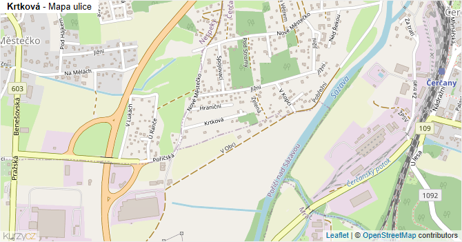 Krtková - mapa ulice