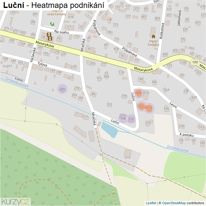 Mapa Luční - Firmy v ulici.