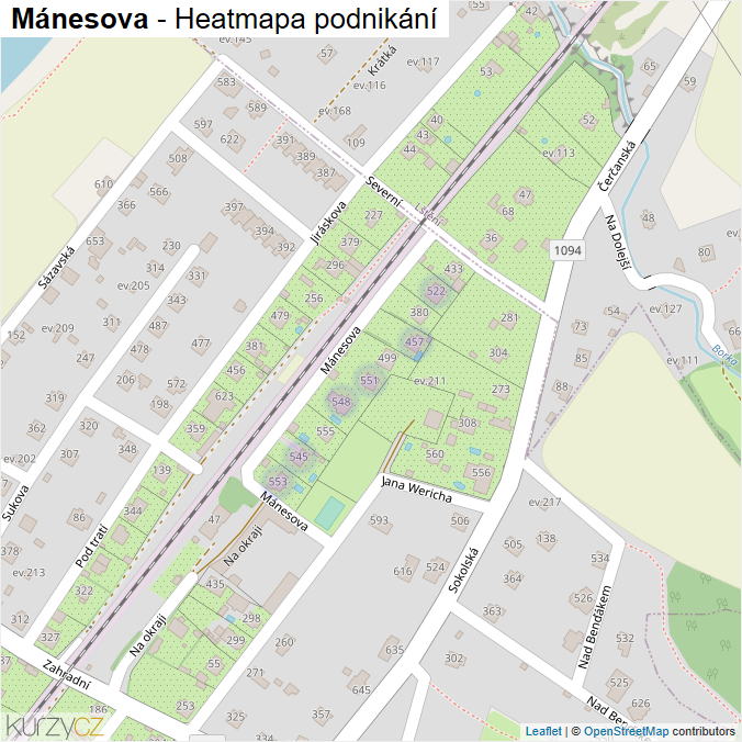 Mapa Mánesova - Firmy v ulici.