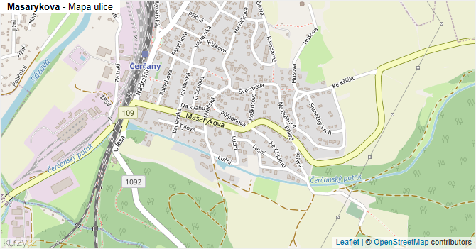 Masarykova - mapa ulice