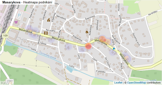 Masarykova - mapa podnikání