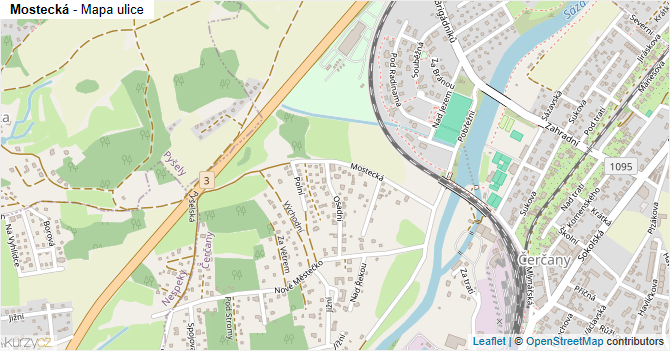 Mostecká - mapa ulice