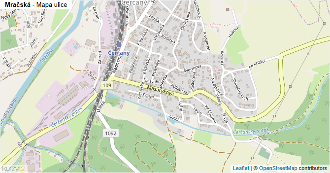 Mračská - mapa ulice