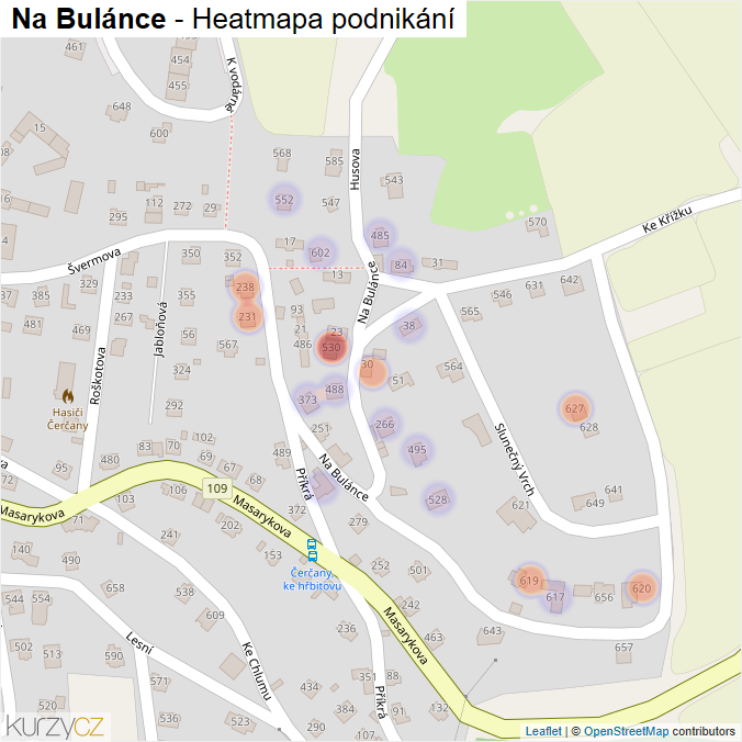 Mapa Na Bulánce - Firmy v ulici.