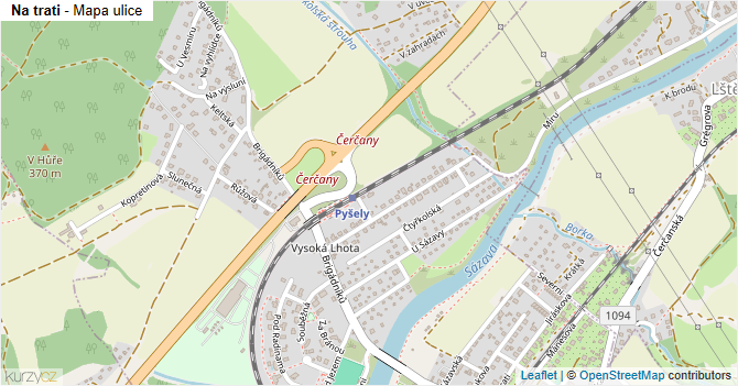 Na trati - mapa ulice