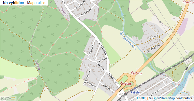 Na vyhlídce - mapa ulice