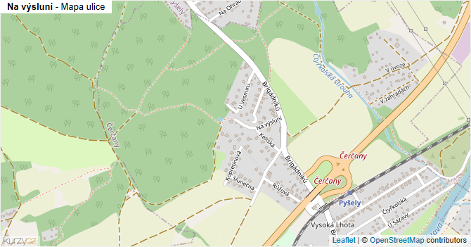 Na výsluní - mapa ulice