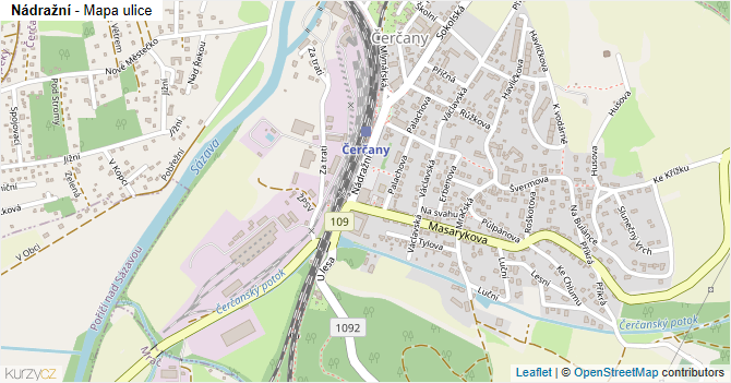Nádražní - mapa ulice
