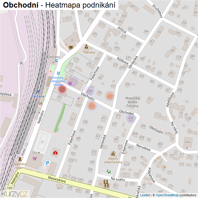 Mapa Obchodní - Firmy v ulici.
