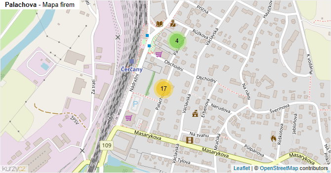 Palachova - mapa firem