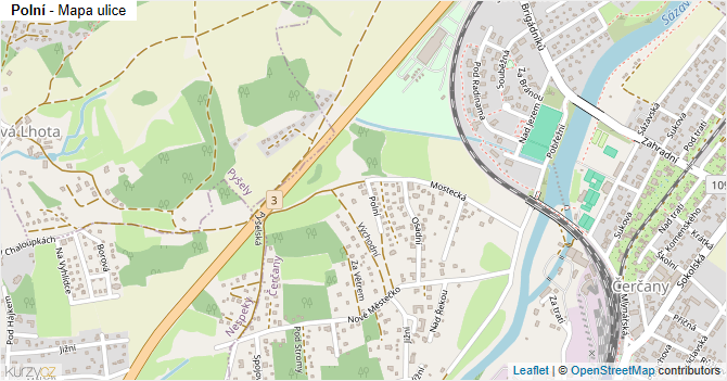 Polní - mapa ulice
