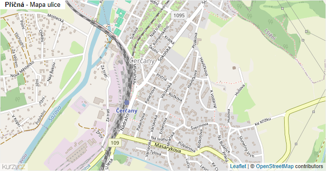Příčná - mapa ulice