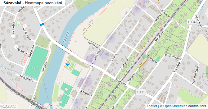 Sázavská - mapa podnikání