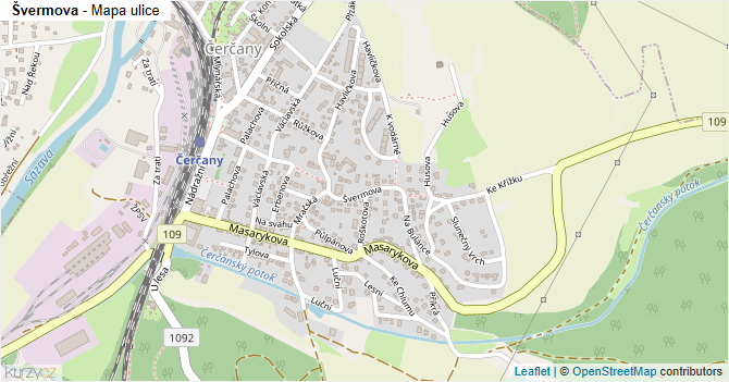 Švermova - mapa ulice