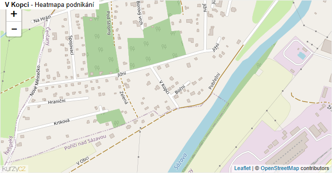 V Kopci - mapa podnikání