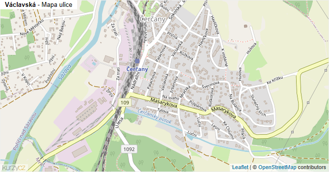 Václavská - mapa ulice