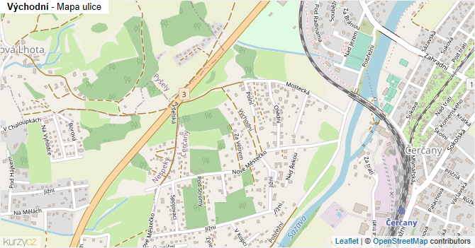 Východní - mapa ulice