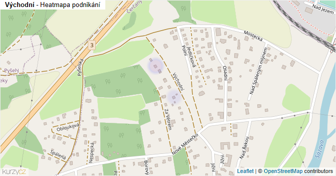 Východní - mapa podnikání