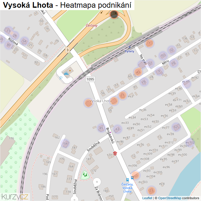 Mapa Vysoká Lhota - Firmy v části obce.