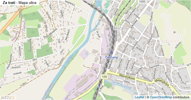 Za tratí - mapa ulice