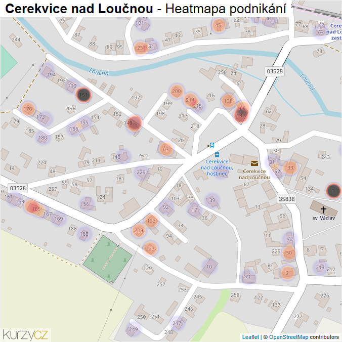 Mapa Cerekvice nad Loučnou - Firmy v části obce.