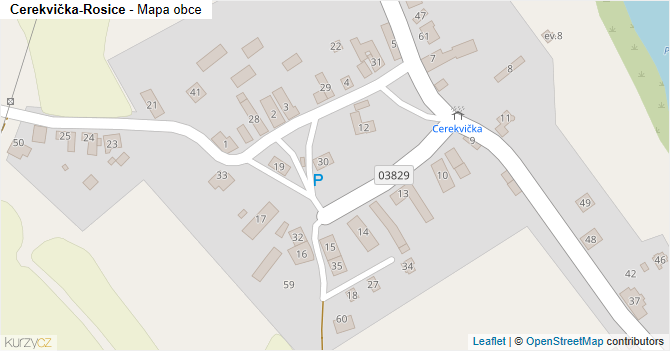 Cerekvička-Rosice - mapa obce