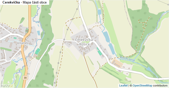 Cerekvička - mapa části obce