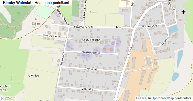 Blanky Waleské - mapa podnikání