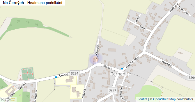 Na Černých - mapa podnikání
