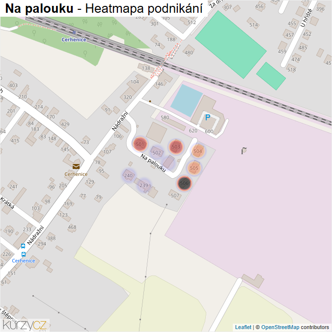 Mapa Na palouku - Firmy v ulici.