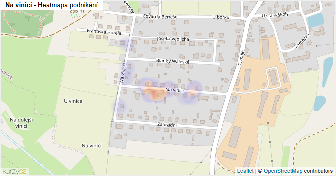 Na vinici - mapa podnikání
