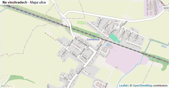 Na vinohradech - mapa ulice