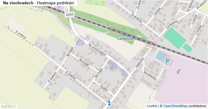Na vinohradech - mapa podnikání