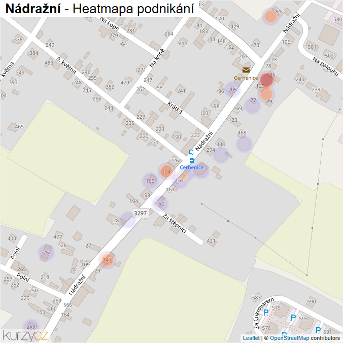 Mapa Nádražní - Firmy v ulici.