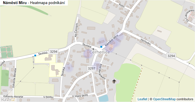 Náměstí Míru - mapa podnikání