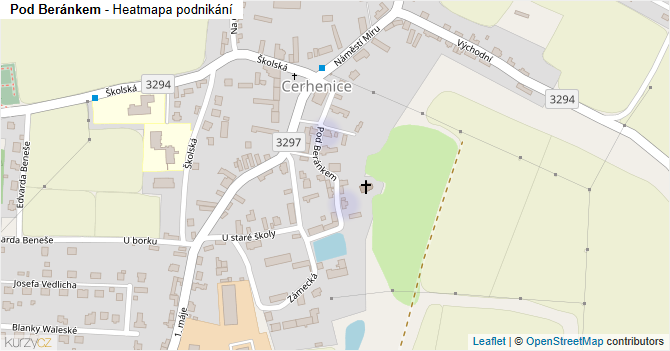Pod Beránkem - mapa podnikání