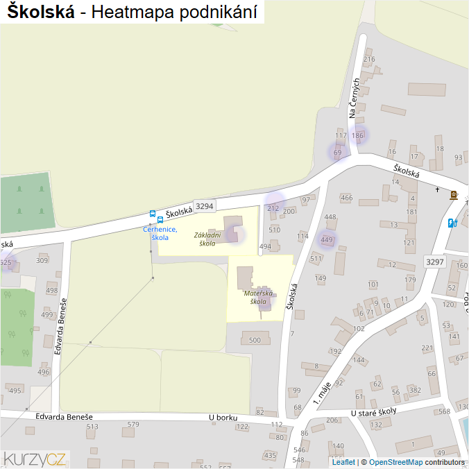 Mapa Školská - Firmy v ulici.