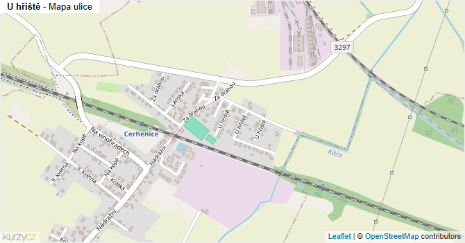 U hřiště - mapa ulice
