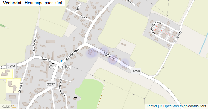 Východní - mapa podnikání