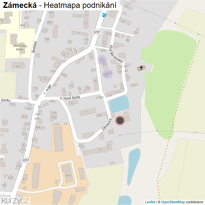 Mapa Zámecká - Firmy v ulici.