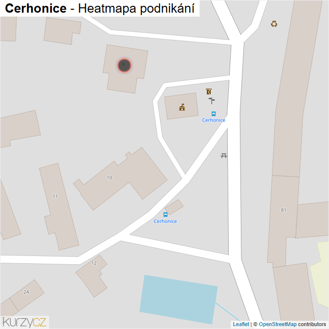 Mapa Cerhonice - Firmy v obci.