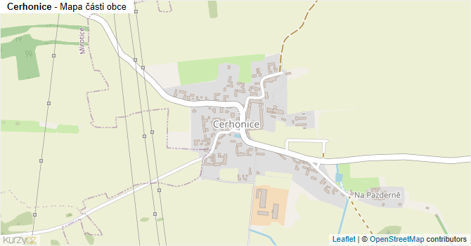 Cerhonice - mapa části obce
