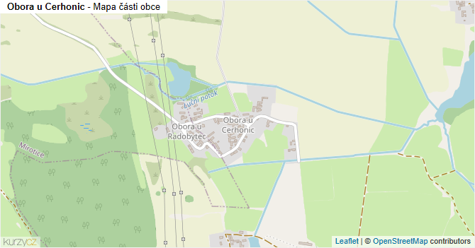 Obora u Cerhonic - mapa části obce